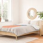 'Twins' Minimalist Modern Mid Century Colorful Navy Blue Tan Shapes by Ejaaz Haniff Duvet Cover Gallery Image 2