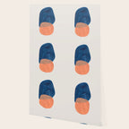 'Twins' Minimalist Modern Mid Century Colorful Navy Blue Tan Shapes by Ejaaz Haniff Wallpaper Gallery Image 2
