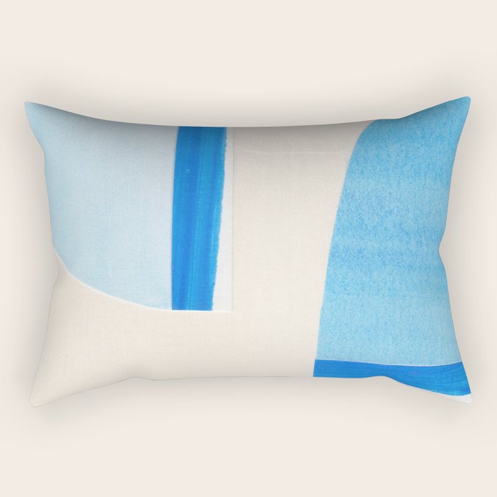 Blue Abstract Collage #1 Rectangular Pillow Gallery Image 1