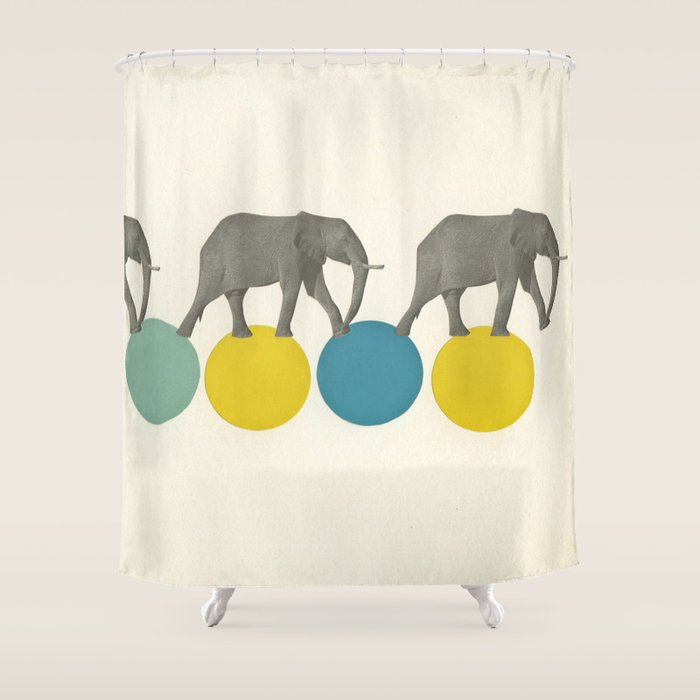 Travelling Elephants Shower Curtain Gallery Image 1
