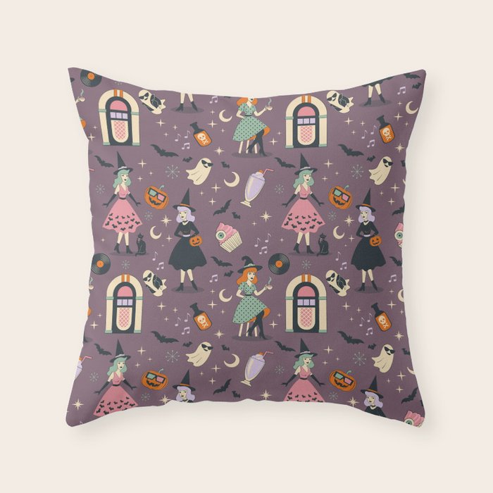 50s Witch Vibes Throw Pillow Gallery Image 6
