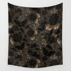 Maximalist Dark Moody Gothic Girl Flowers And Moths Wall Tapestry Gallery Image 4