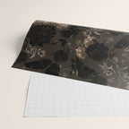 Maximalist Dark Moody Gothic Girl Flowers And Moths Wrapping Paper Gallery Image 2