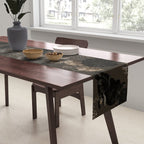 Maximalist Dark Moody Gothic Girl Flowers And Moths Table Runner Gallery Image 2