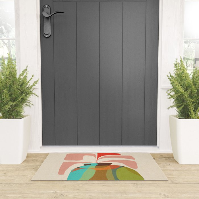 Abso 03 Colored Vase With Red Plant Welcome Mat Gallery Image 3