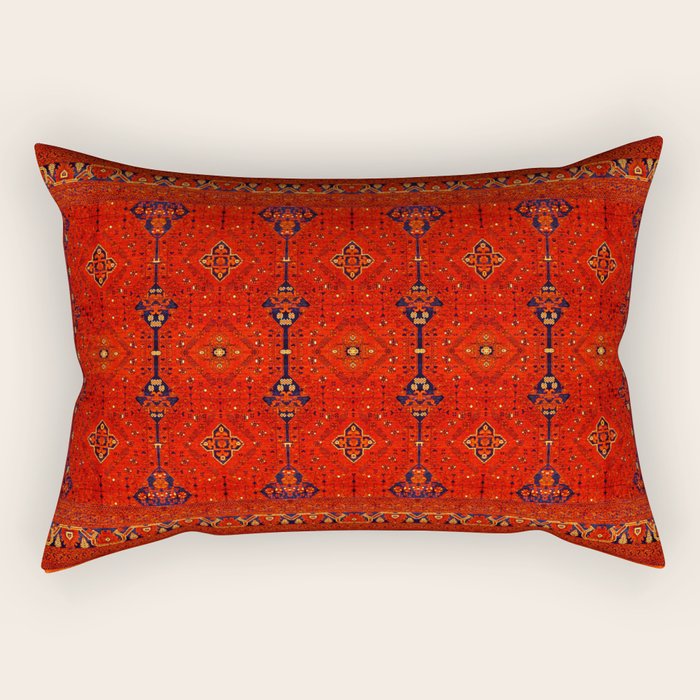 Red Oriental Heritage Bohemian Traditional Moroccan Style Rectangular Pillow Gallery Image 2