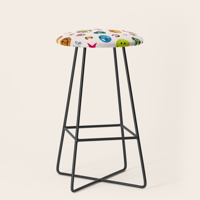 Gem Print in Cream Stool Gallery Image 1