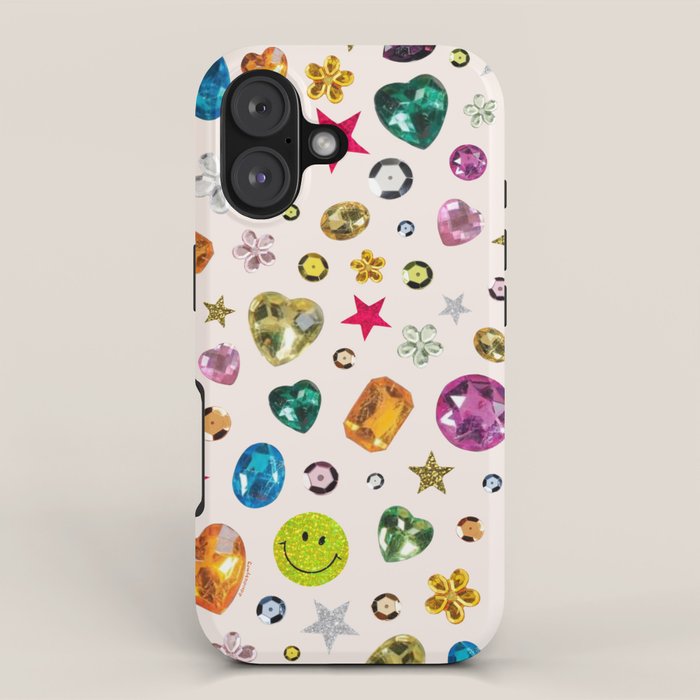 Gem Print in Cream iPhone Case Gallery Image 1
