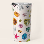 Gem Print in Cream Travel Mug Gallery Image 3