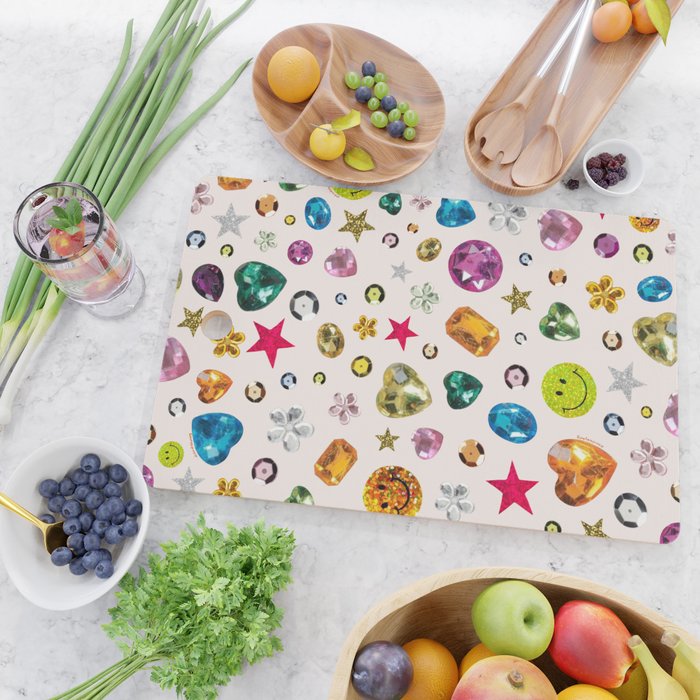Gem Print in Cream Cutting Board Gallery Image 2