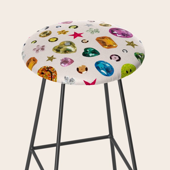 Gem Print in Cream Stool Gallery Image 2