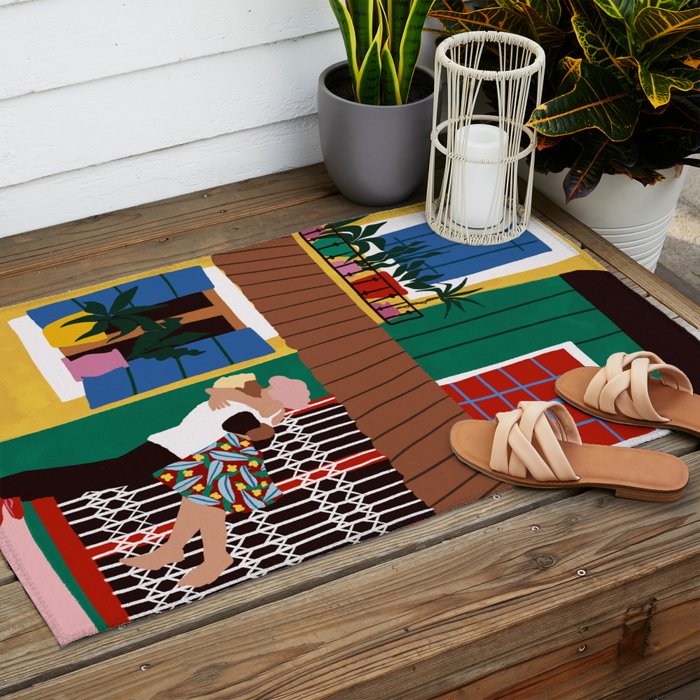 hug me, thrill me, kiss me Outdoor Rug Gallery Image 2