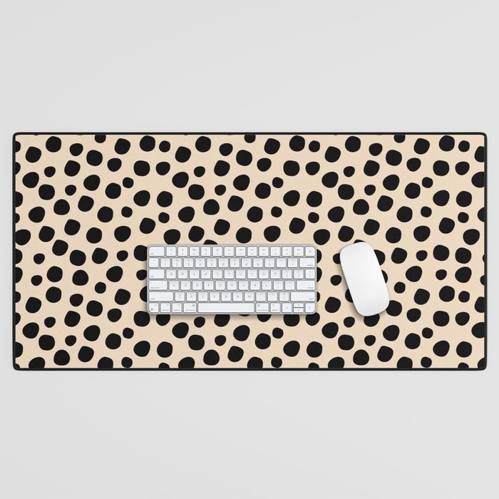Irregular Small Polka Dots black Desk Mat Gallery Image 1