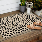 Irregular Small Polka Dots black Outdoor Rug Gallery Image 2