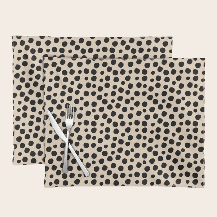 Irregular Small Polka Dots black Placemat Gallery Image 1