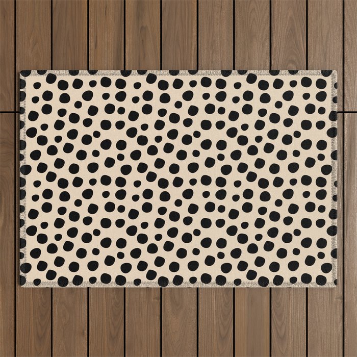 Irregular Small Polka Dots black Outdoor Rug Gallery Image 1