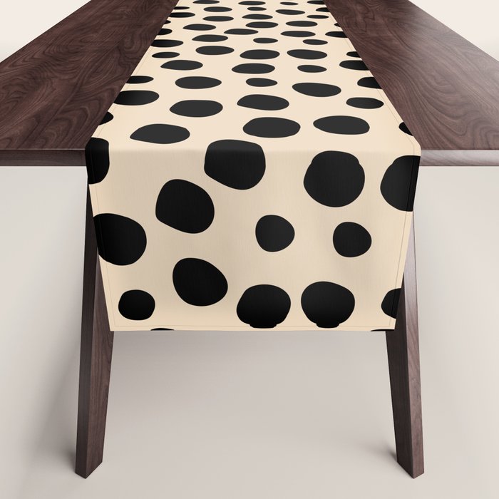 Irregular Small Polka Dots black Table Runner Gallery Image 1