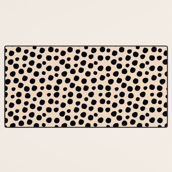 Irregular Small Polka Dots black Desk Mat Gallery Image 3
