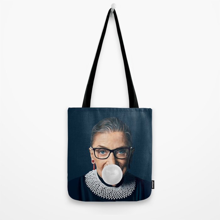Ruth Bader Ginsburg Blowing White Bubble gum Tote Bag Gallery Image 2