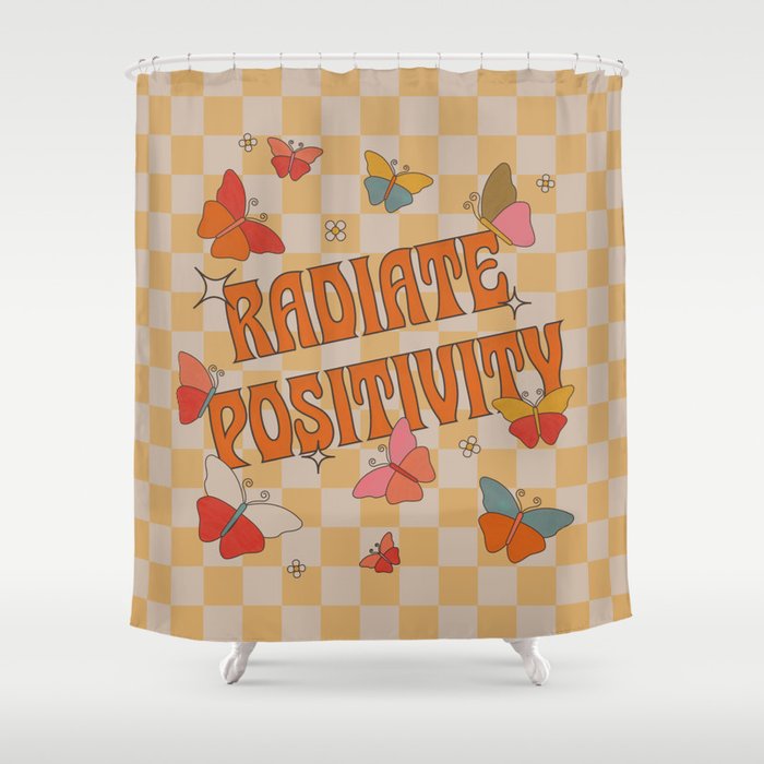 Radiate Positivity Butterflies Shower Curtain Gallery Image 1