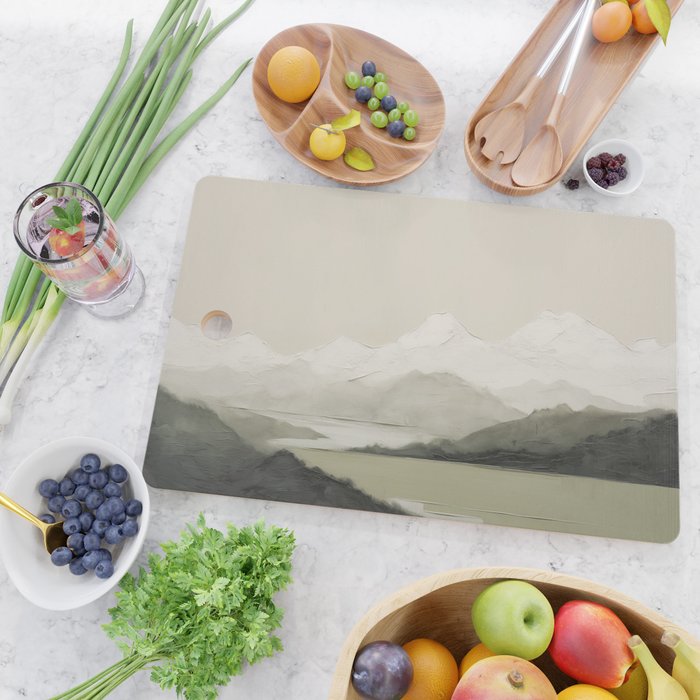 Sage Landscape Painting II Cutting Board Gallery Image 2