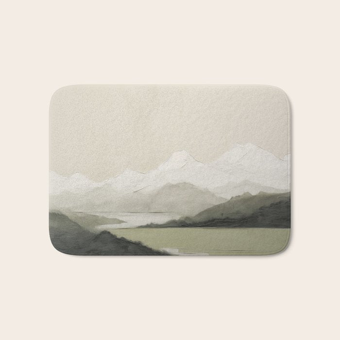 Sage Landscape Painting II Bath Mat Gallery Image 1