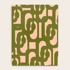 Mid Century Modern Loops Pattern in Deep Olive Green and Blush Peach Pink Notebook Gallery Image 4