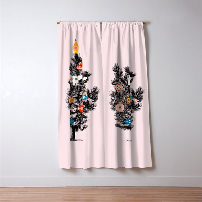 Retro Christmas tree no3 Window Curtain Gallery Image 3