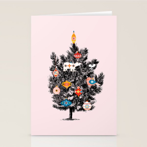 Retro Christmas tree no3 Stationery Card Gallery Image 2