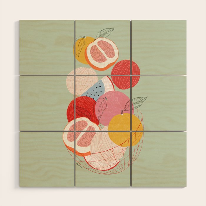 Fruit basket II Wood Wall Art Gallery Image 1