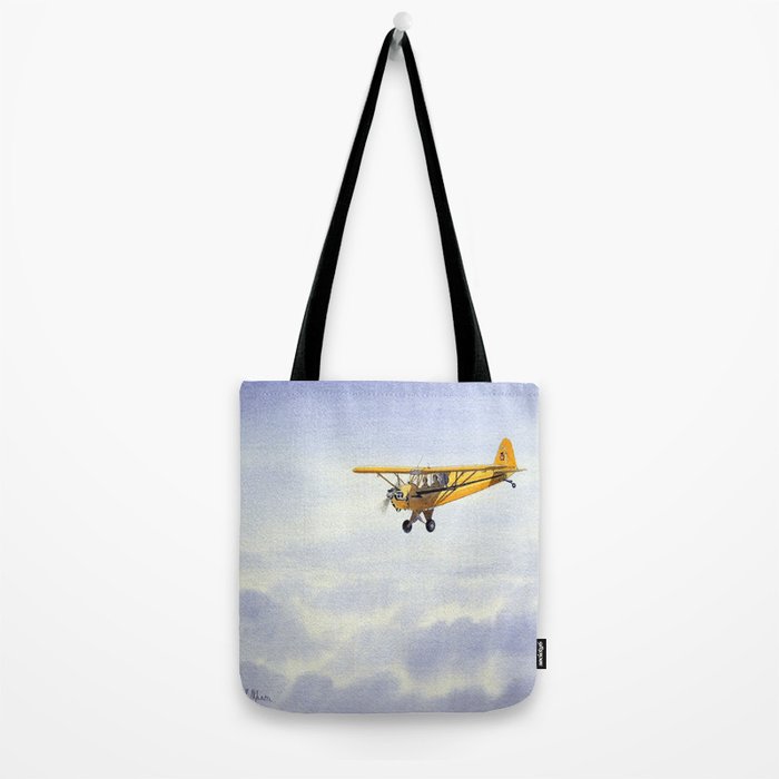 J-3 Piper Cub Aircraft Tote Bag Gallery Image 2