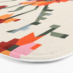 pixel folk ornaments floral embroidery Bath Mat Gallery Image 3