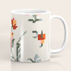 pixel folk ornaments floral embroidery Coffee Mug Gallery Image 1