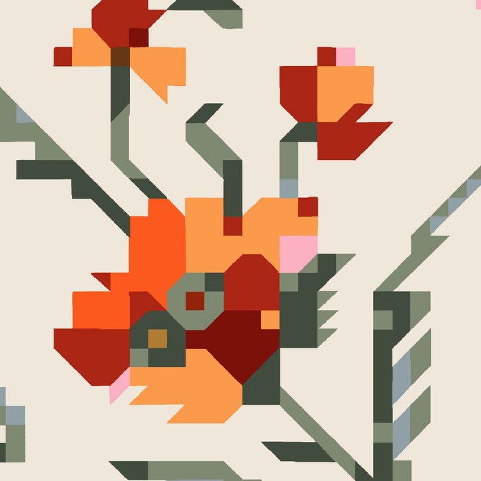 pixel folk ornaments floral embroidery Coffee Mug Gallery Image 2