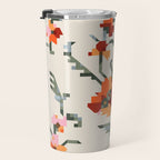 pixel folk ornaments floral embroidery Travel Mug Gallery Image 3