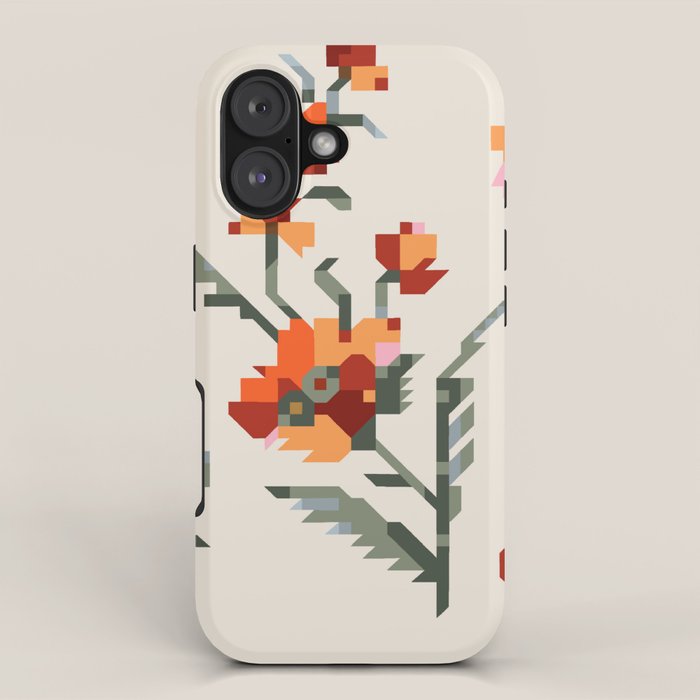 pixel folk ornaments floral embroidery iPhone Case Gallery Image 1