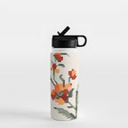 pixel folk ornaments floral embroidery Water Bottle Gallery Image 1