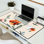 pixel folk ornaments floral embroidery Desk Mat Gallery Image 2
