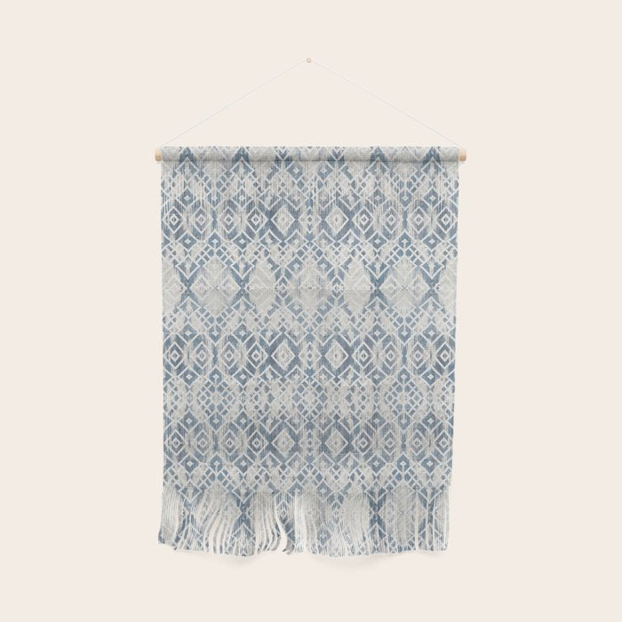 South Western boho abstract Ikat pattern - Indigo Ivory Wall Hanging Gallery Image 1