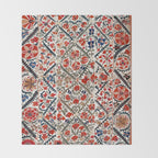 Bokhara Nim Suzani Southwest Uzbekistan Embroidery Print Throw Blanket Gallery Image 2