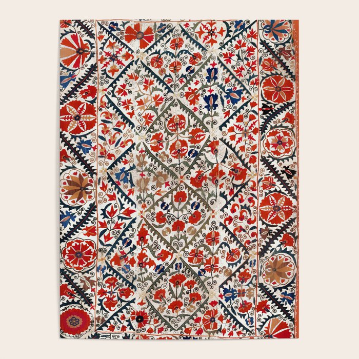 Bokhara Nim Suzani Southwest Uzbekistan Embroidery Print Poster Gallery Image 1