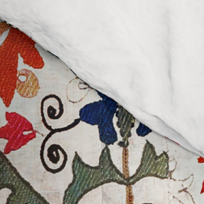 Bokhara Nim Suzani Southwest Uzbekistan Embroidery Print Comforter Gallery Image 4