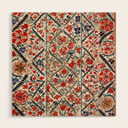 Bokhara Nim Suzani Southwest Uzbekistan Embroidery Print Wood Wall Art Gallery Image 1