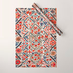 Bokhara Nim Suzani Southwest Uzbekistan Embroidery Print Wrapping Paper Gallery Image 1