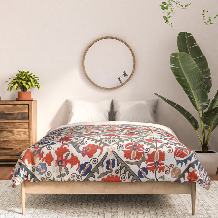 Bokhara Nim Suzani Southwest Uzbekistan Embroidery Print Comforter Gallery Image 3