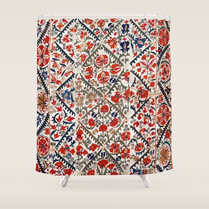 Bokhara Nim Suzani Southwest Uzbekistan Embroidery Print Shower Curtain Gallery Image 1