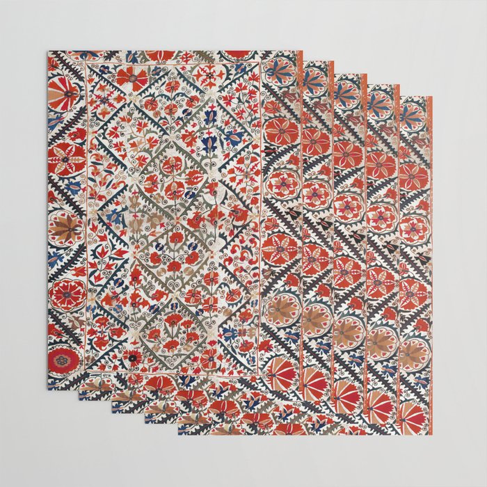 Bokhara Nim Suzani Southwest Uzbekistan Embroidery Print Wrapping Paper Gallery Image 3