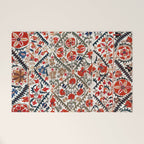 Bokhara Nim Suzani Southwest Uzbekistan Embroidery Print Welcome Mat Gallery Image 1
