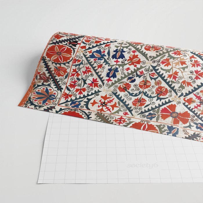 Bokhara Nim Suzani Southwest Uzbekistan Embroidery Print Wrapping Paper Gallery Image 2