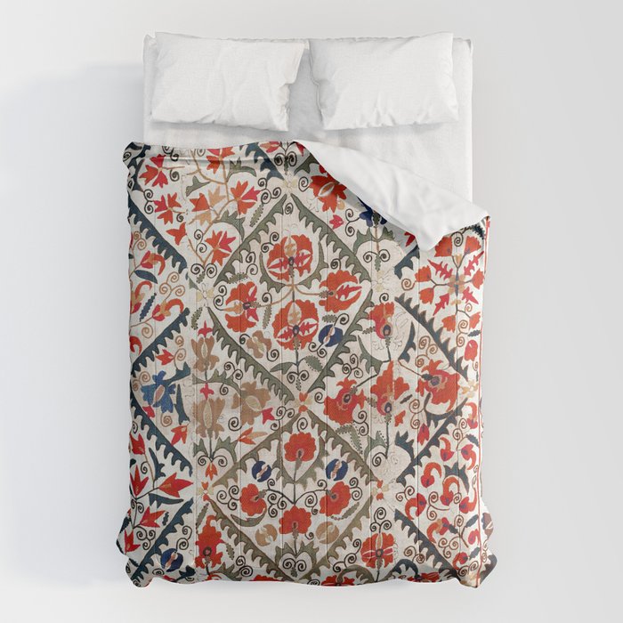 Bokhara Nim Suzani Southwest Uzbekistan Embroidery Print Comforter Gallery Image 6